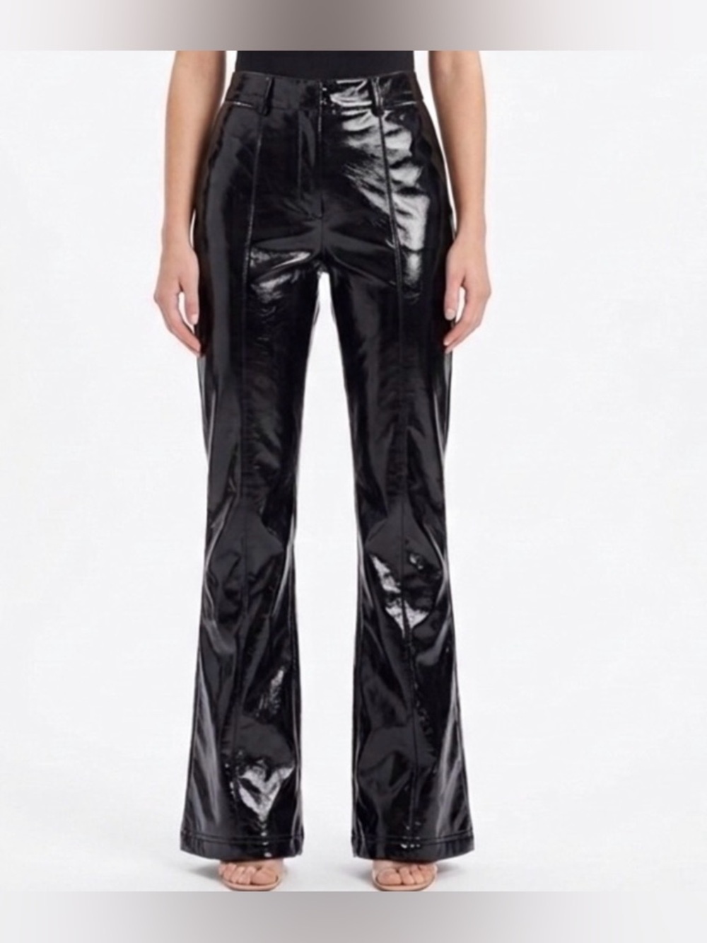 7 For All Mankind Faux leather Glossy Black Pants